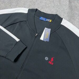 Polo Ralph Lauren Jacket Mens 4XLT Black Double Knit Mesh Baseball Track NEW‎